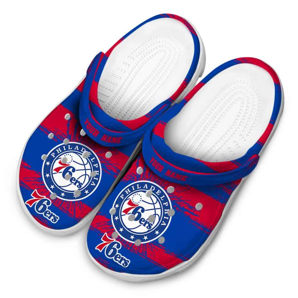 Customized Philadelphia 76ers Paint Splatter Graphics ClogTVC1801690 - Image 4