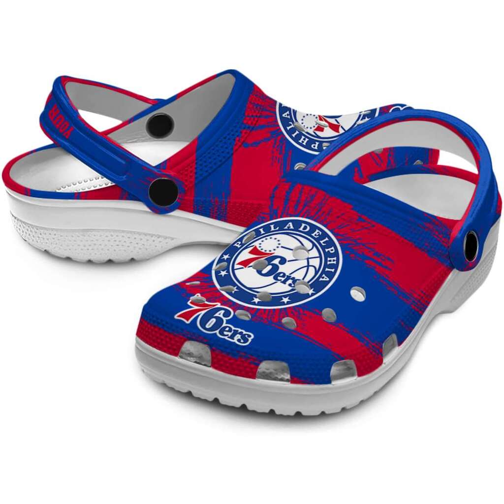 Customized Philadelphia 76ers Paint Splatter Graphics ClogTVC1801690 - Image 3
