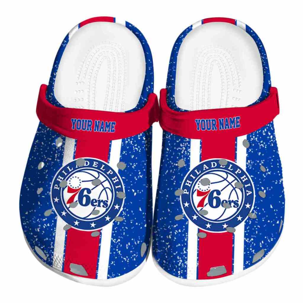 Customized Philadelphia 76ers Vertical Stripes ClogTVC1801690