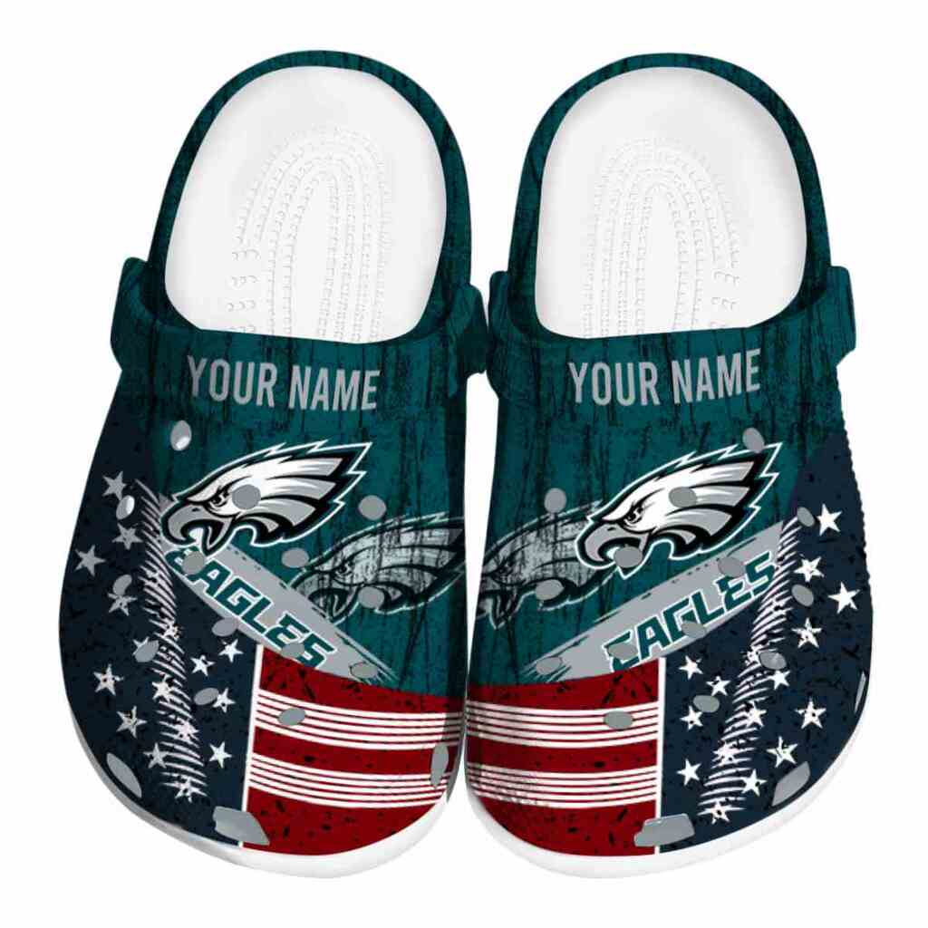 Customized Philadelphia Eagles Star-Spangled Side Pattern ClogTVC1801136