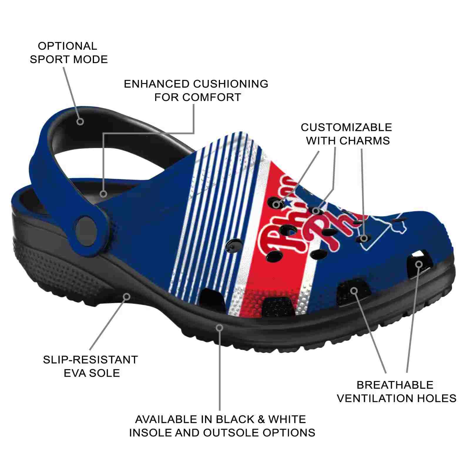 Customized Philadelphia Phillies Vibrant Dual-Tone ClogTVC1801167 - Image 5