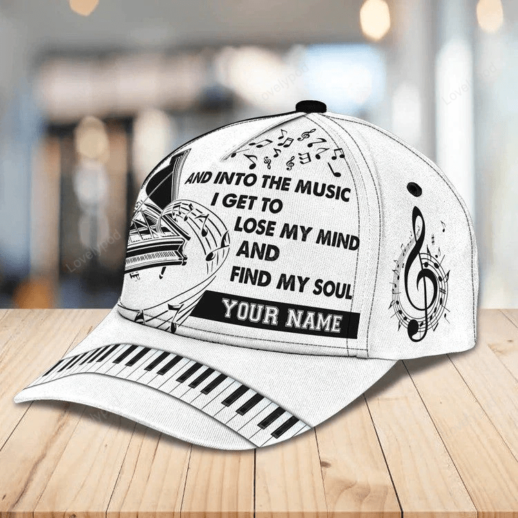 Customized Piano 3D Baseball Cap for Girl, Leather Pattern Piano Hat for Girlfriend, Hat for Pianist Trucker Hats Custom Hats Gifts For Men & Women