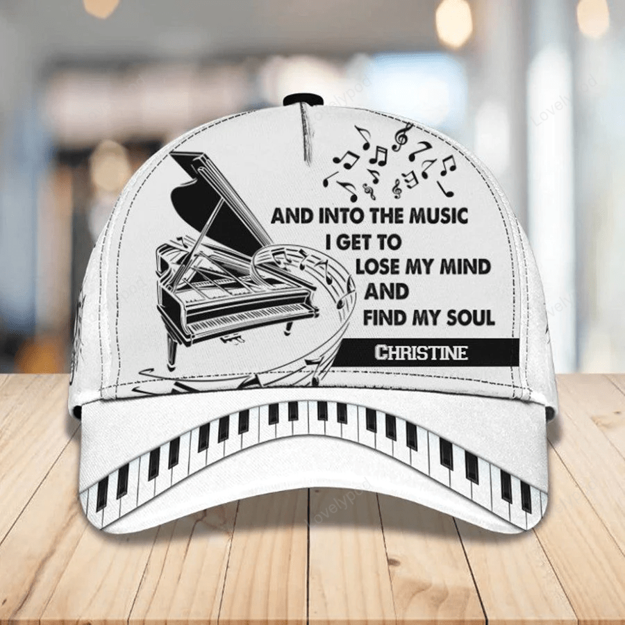 Customized Piano 3D Baseball Cap for Girl, Leather Pattern Piano Hat for Girlfriend, Hat for Pianist Trucker Hats Custom Hats Gifts For Men & Women