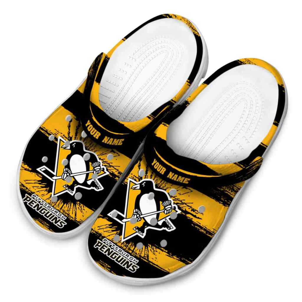 Customized Pittsburgh Penguins Paint Splatter Graphics ClogTVC1801901 - Image 4