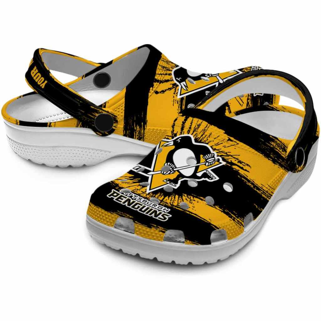 Customized Pittsburgh Penguins Paint Splatter Graphics ClogTVC1801901 - Image 3