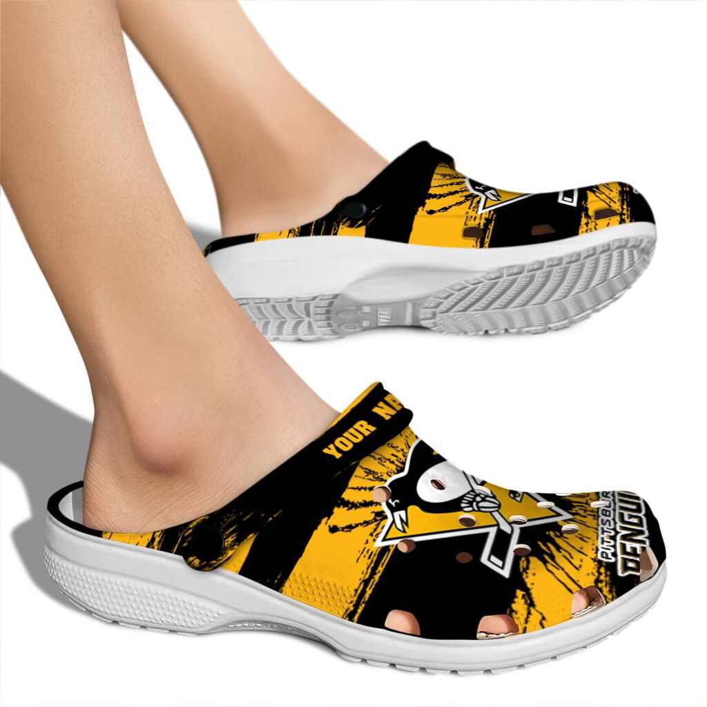 Customized Pittsburgh Penguins Paint Splatter Graphics ClogTVC1801901 - Image 2