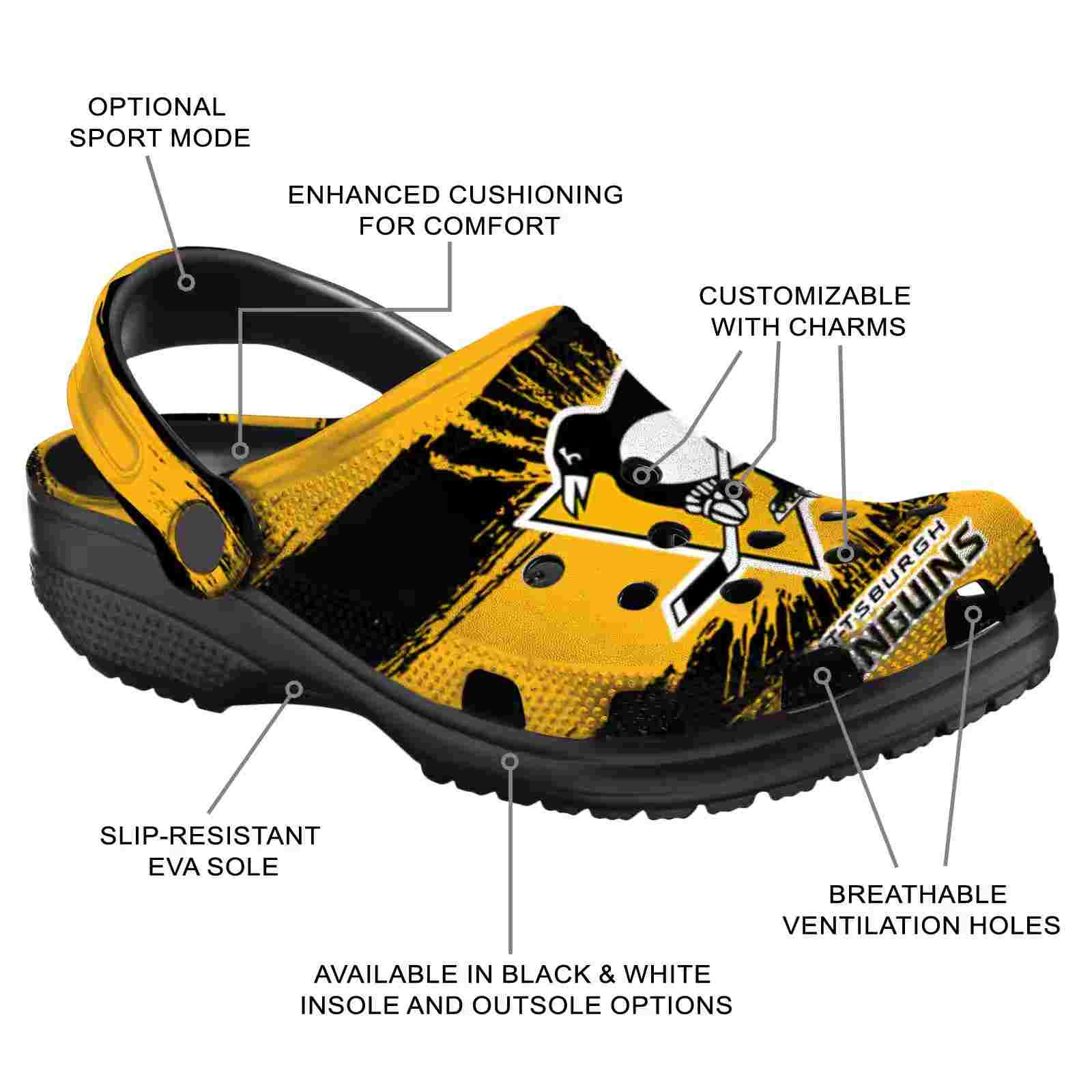 Customized Pittsburgh Penguins Paint Splatter Graphics ClogTVC1801901 - Image 5