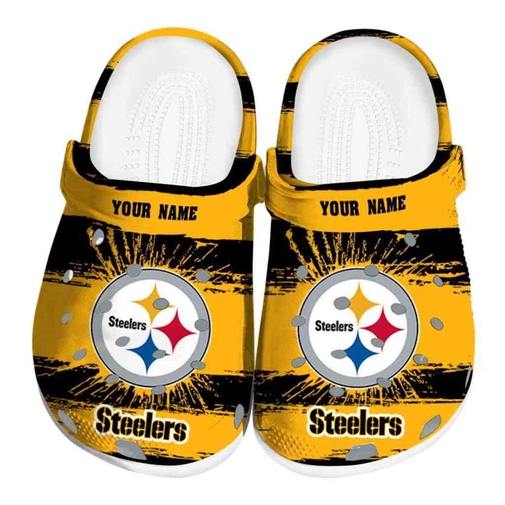 Customized Pittsburgh Steelers Paint Splatter Graphics ClogTVC180153