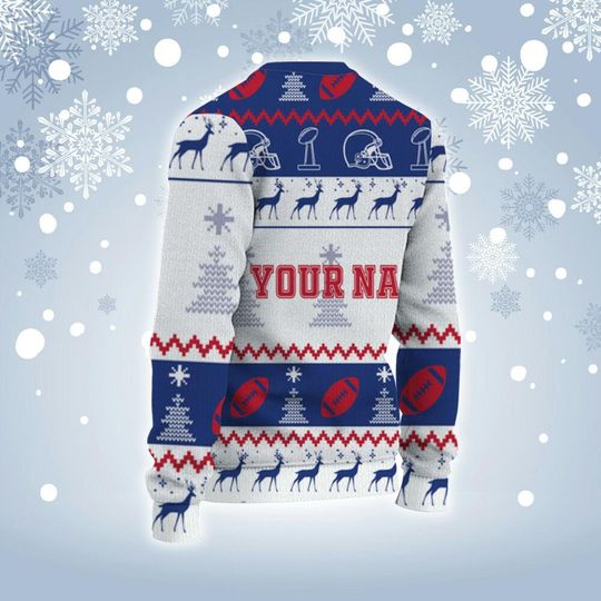 Customized Player American Football Ugly Christmas Sweater - Image 9
