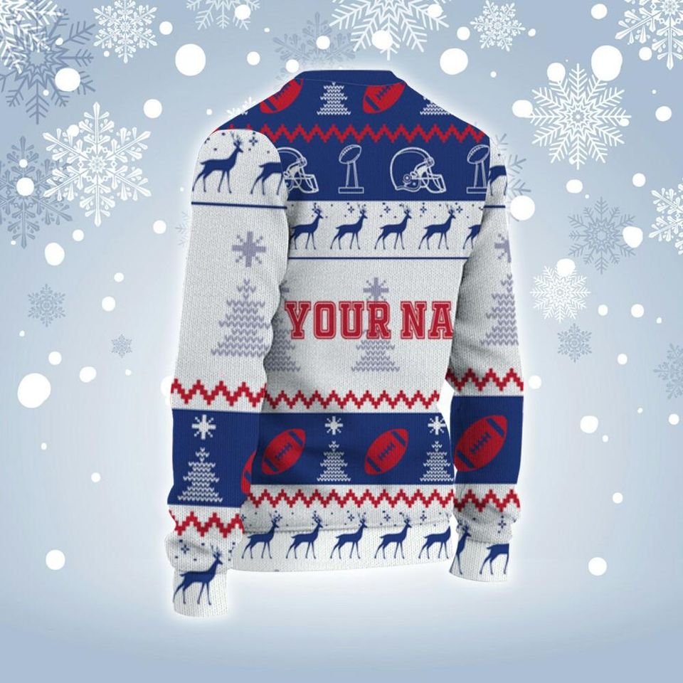 Customized Player American Football Ugly Christmas Sweater - Image 4