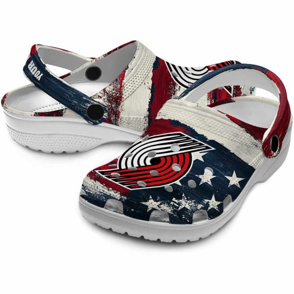 Customized Portland Trail Blazers Patriotic Stripes ClogTVC1801692 - Image 3