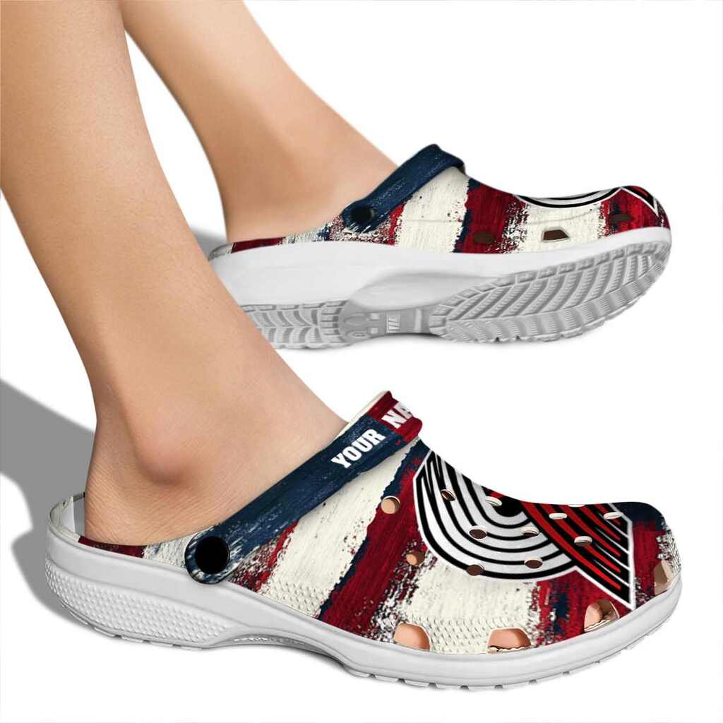 Customized Portland Trail Blazers Patriotic Stripes ClogTVC1801692 - Image 2