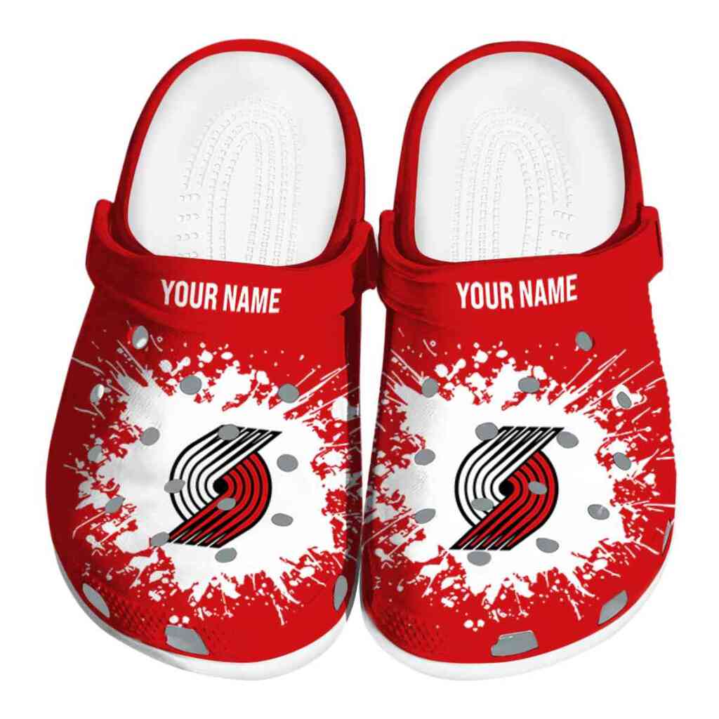 Customized Portland Trail Blazers Splatter Background ClogTVC1801692