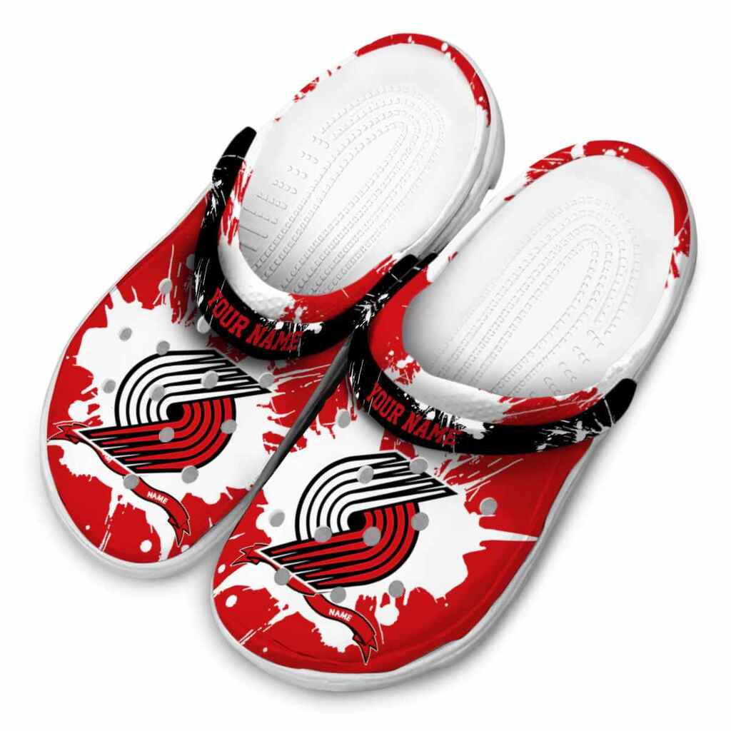 Customized Portland Trail Blazers Splatter Pattern ClogTVC1801692 - Image 4