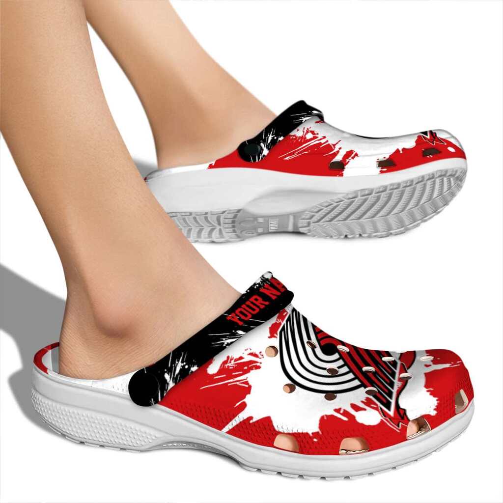 Customized Portland Trail Blazers Splatter Pattern ClogTVC1801692 - Image 2