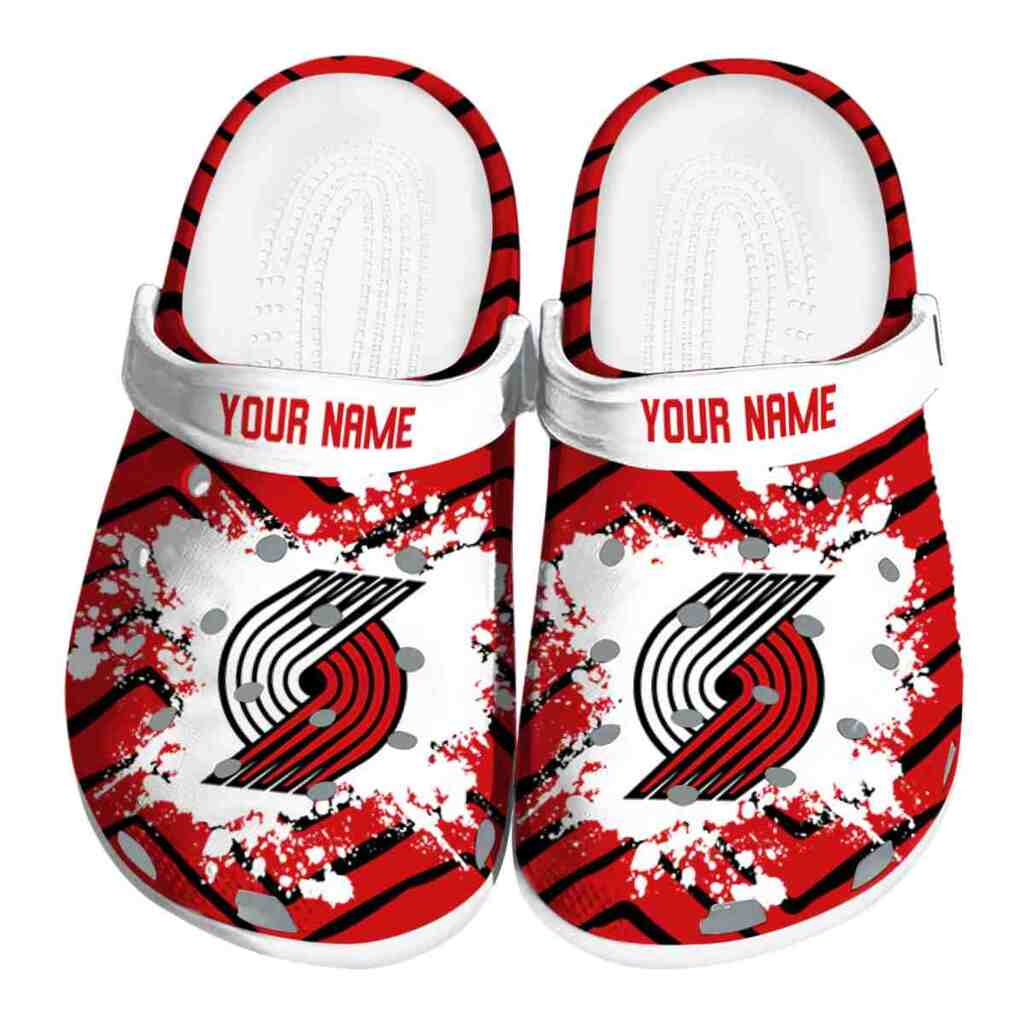 Customized Portland Trail Blazers Zigzag Paint Burst ClogTVC1801692