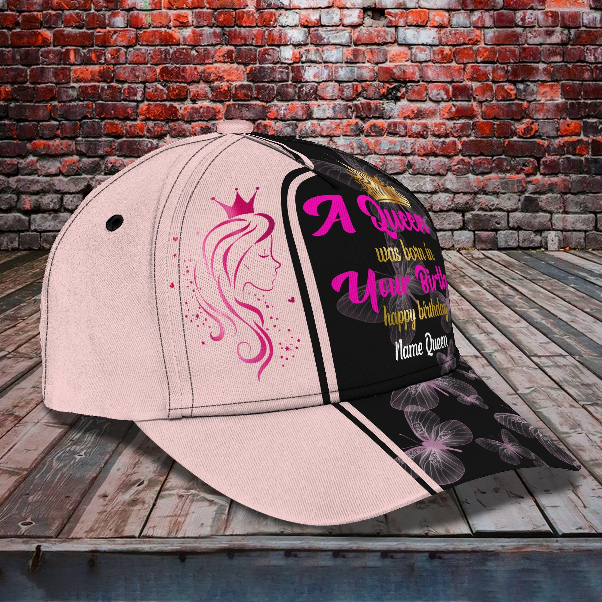 Customized Queen Name And Number Cap - Personalized Classic Cap Trucker Hats Custom Hats Gifts For Men & Women