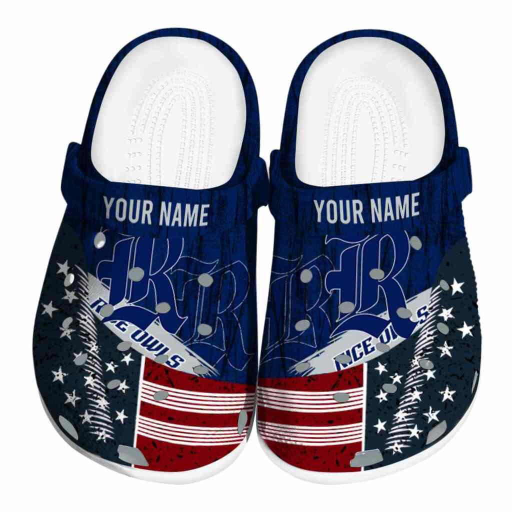 Customized Rice Owls Star-Spangled Side Pattern ClogTVC1801726
