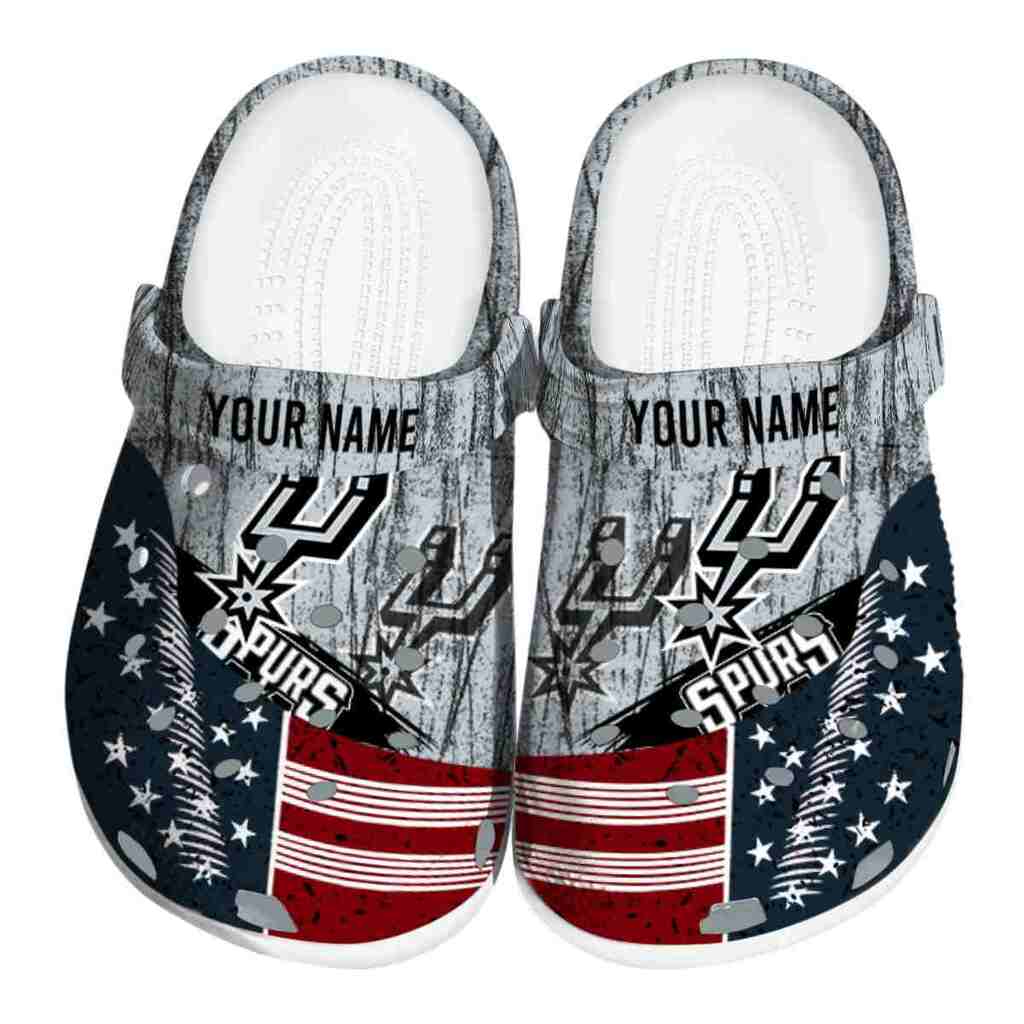 Customized San Antonio Spurs Star-Spangled Side Pattern ClogTVC1801733