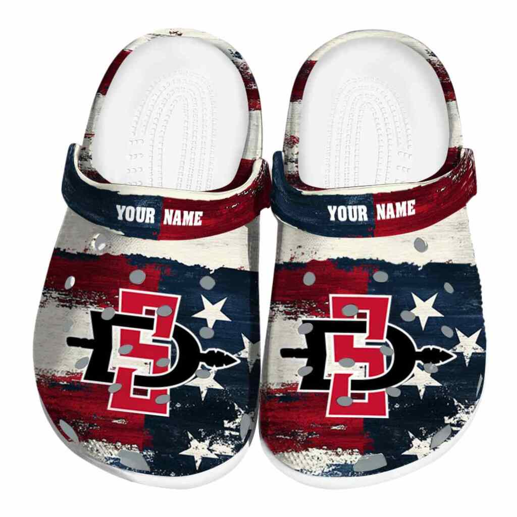 Customized San Diego State Aztecs Patriotic Stripes ClogTVC1801771