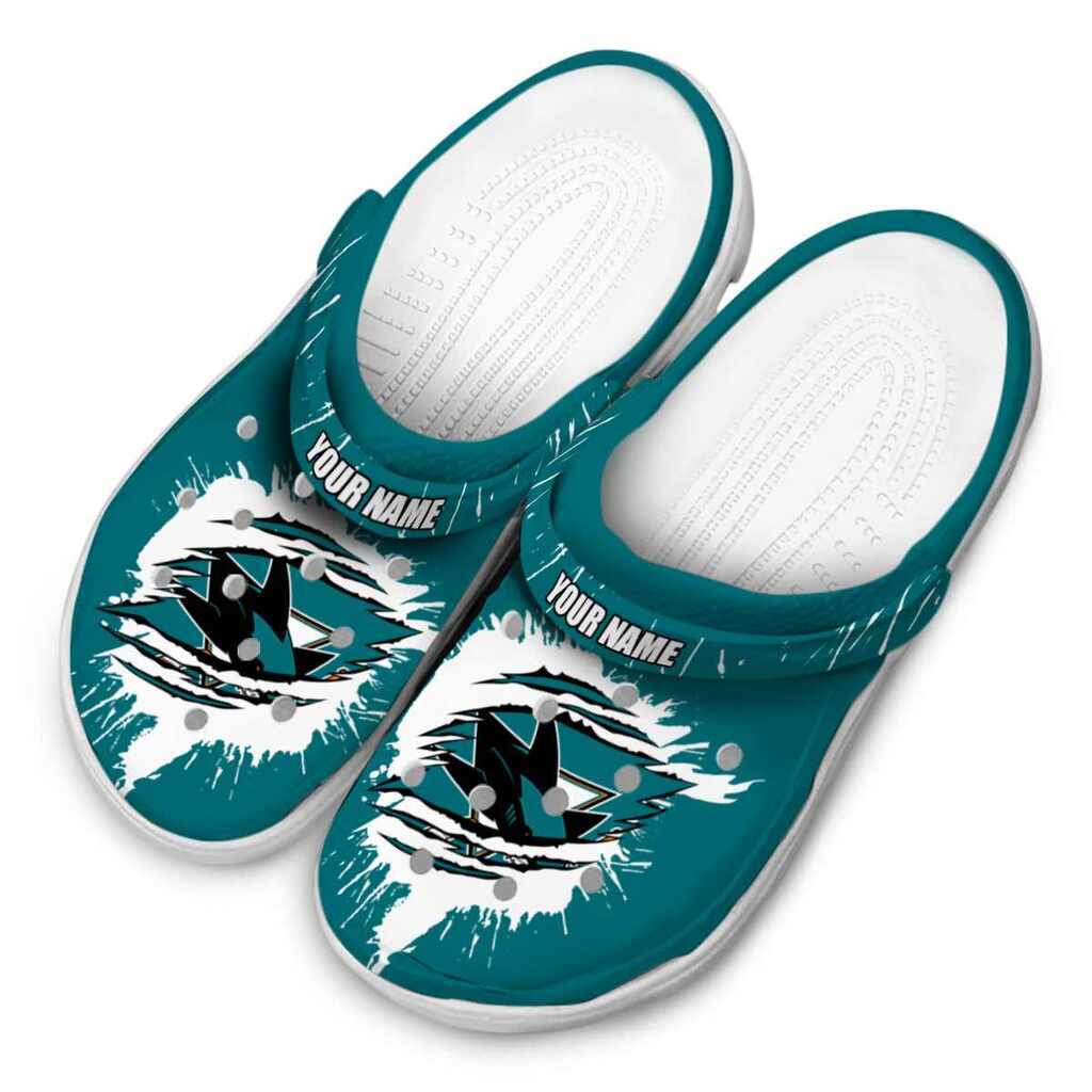 Customized San Jose Sharks Splash Motif Background ClogTVC1801902 - Image 4