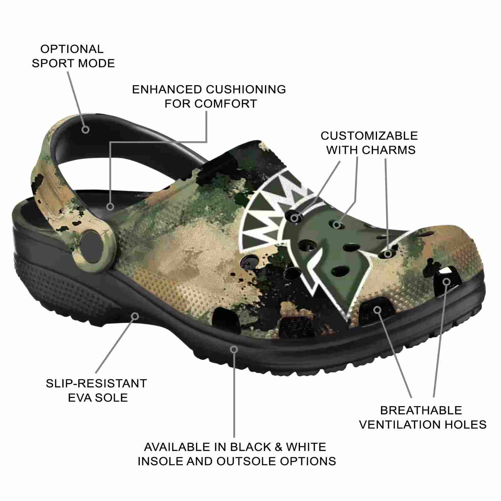 Customized San Jose State Spartans Camouflage Craze ClogTVC1801771 - Image 5