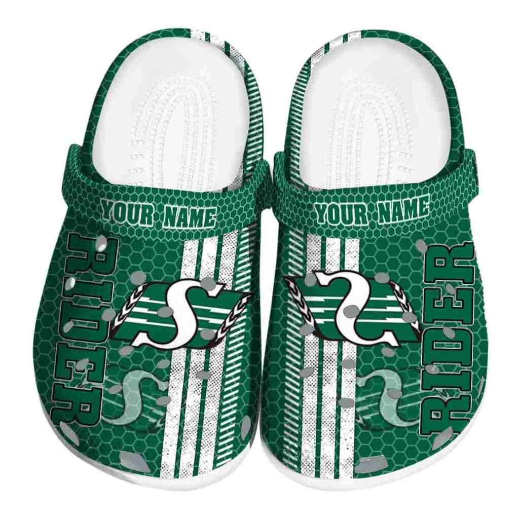 Customized Saskatchewan Roughriders Contrasting Stripes ClogTVC1801726