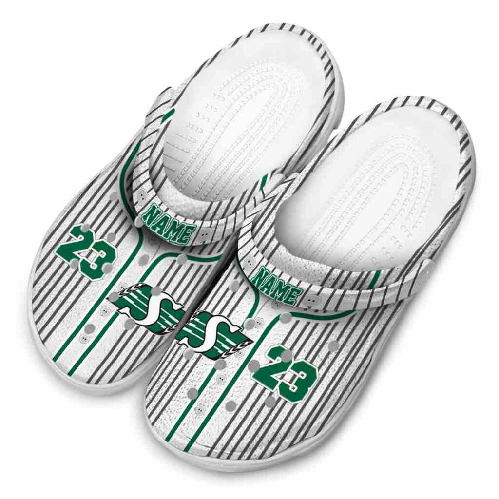 Customized Saskatchewan Roughriders Pinstripe Pattern ClogTVC1801719 - Image 4