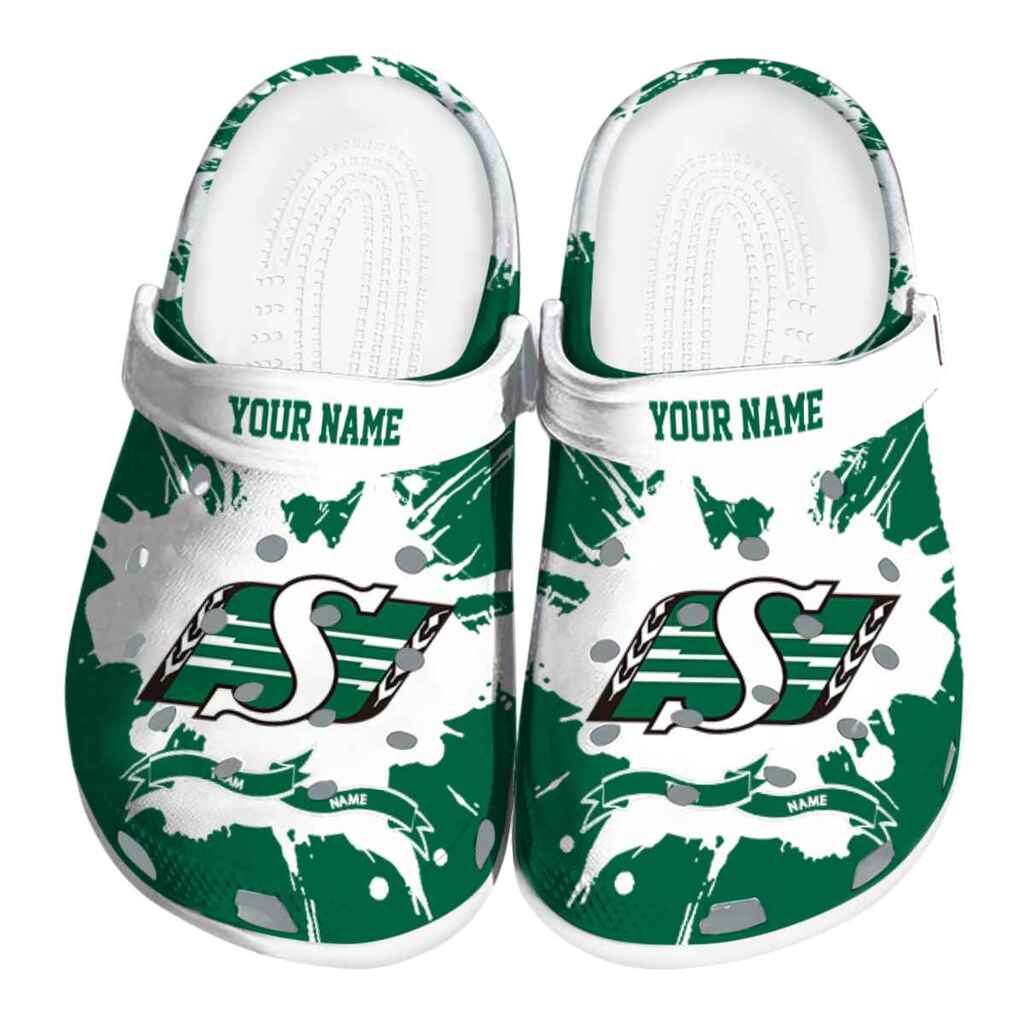 Customized Saskatchewan Roughriders Splatter Pattern ClogTVC1801726