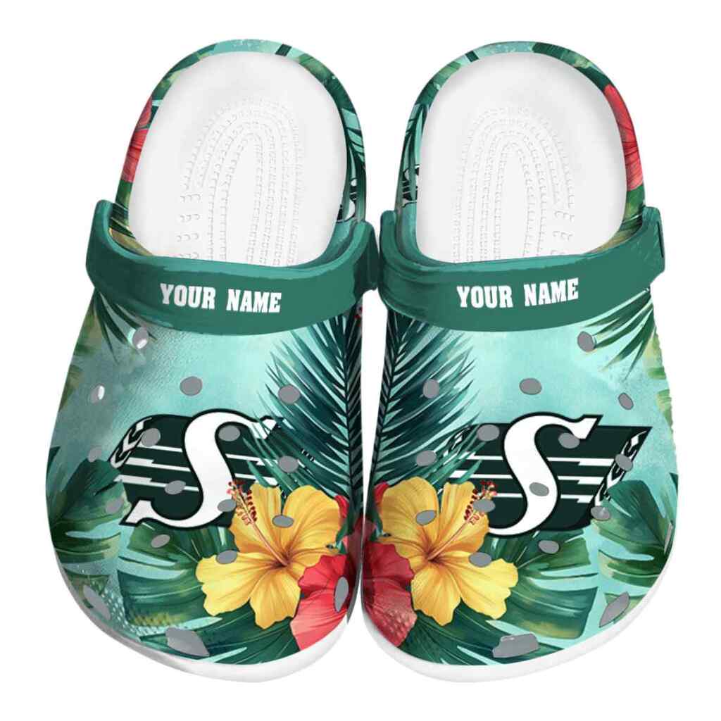 Customized Saskatchewan Roughriders Tropical Vibes ClogTVC1801771