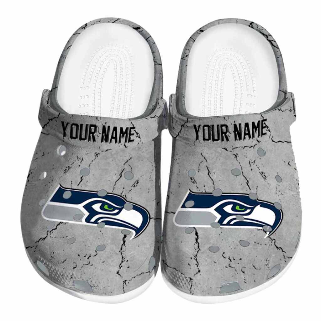 Customized Seattle Seahawks Cracked Texture ClogTVC180138