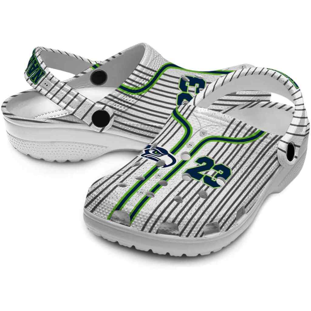Customized Seattle Seahawks Pinstripe Pattern ClogTVC180138 - Image 3