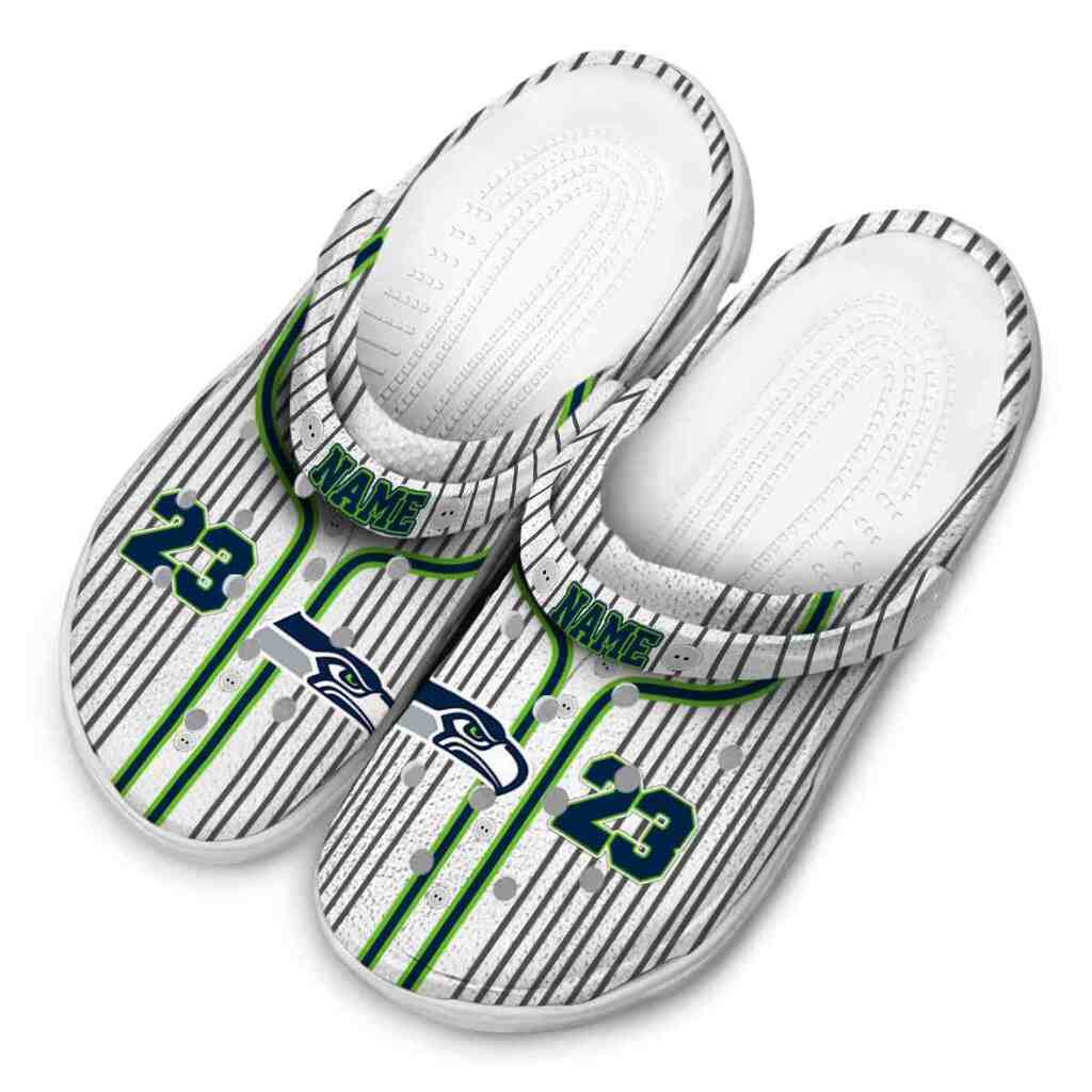 Customized Seattle Seahawks Pinstripe Pattern ClogTVC180138 - Image 4