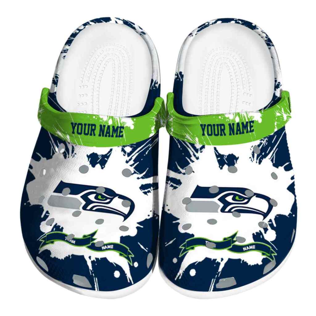 Customized Seattle Seahawks Splatter Pattern ClogTVC180138