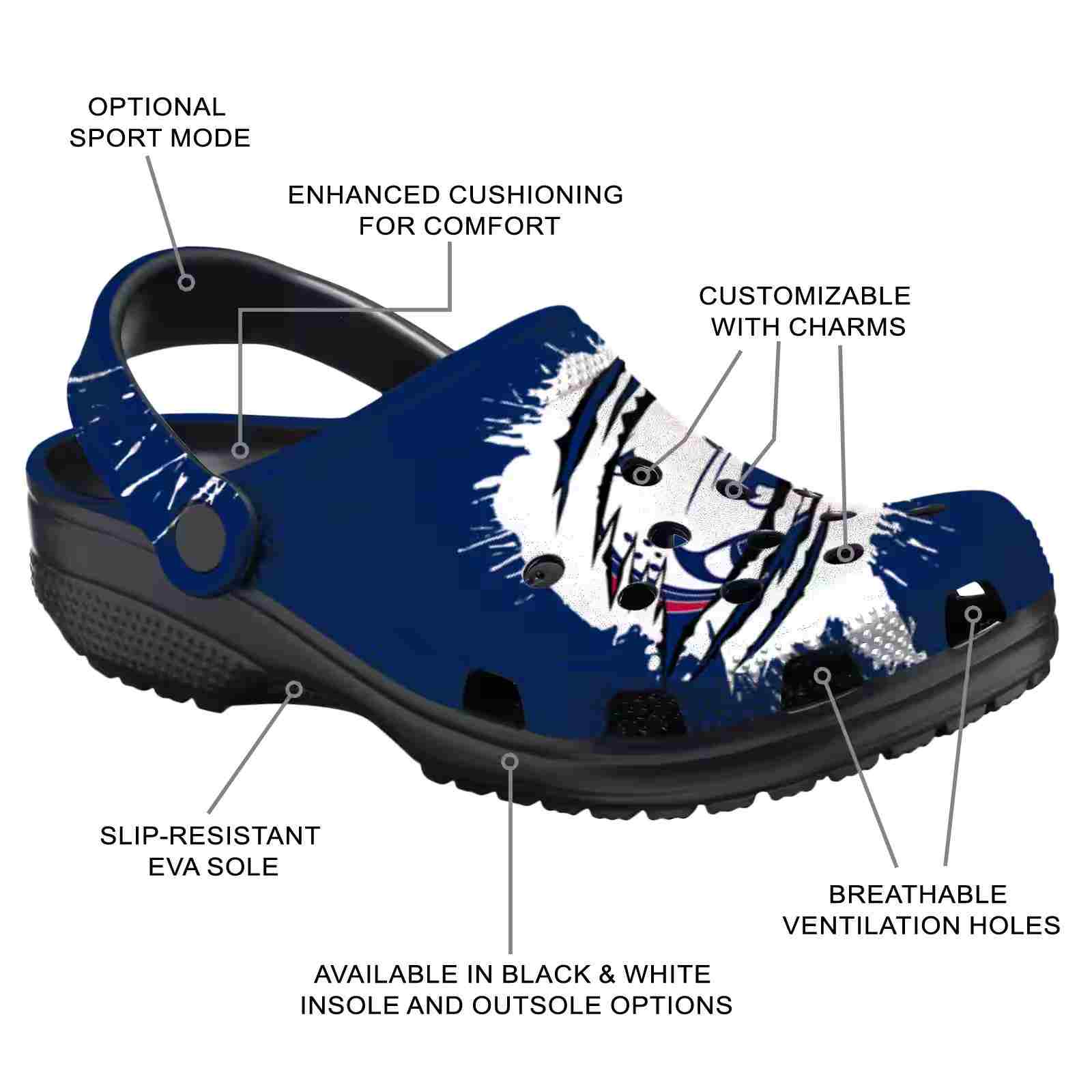 Customized South Alabama Jaguars Splash Motif Background ClogTVC1801727 - Image 5