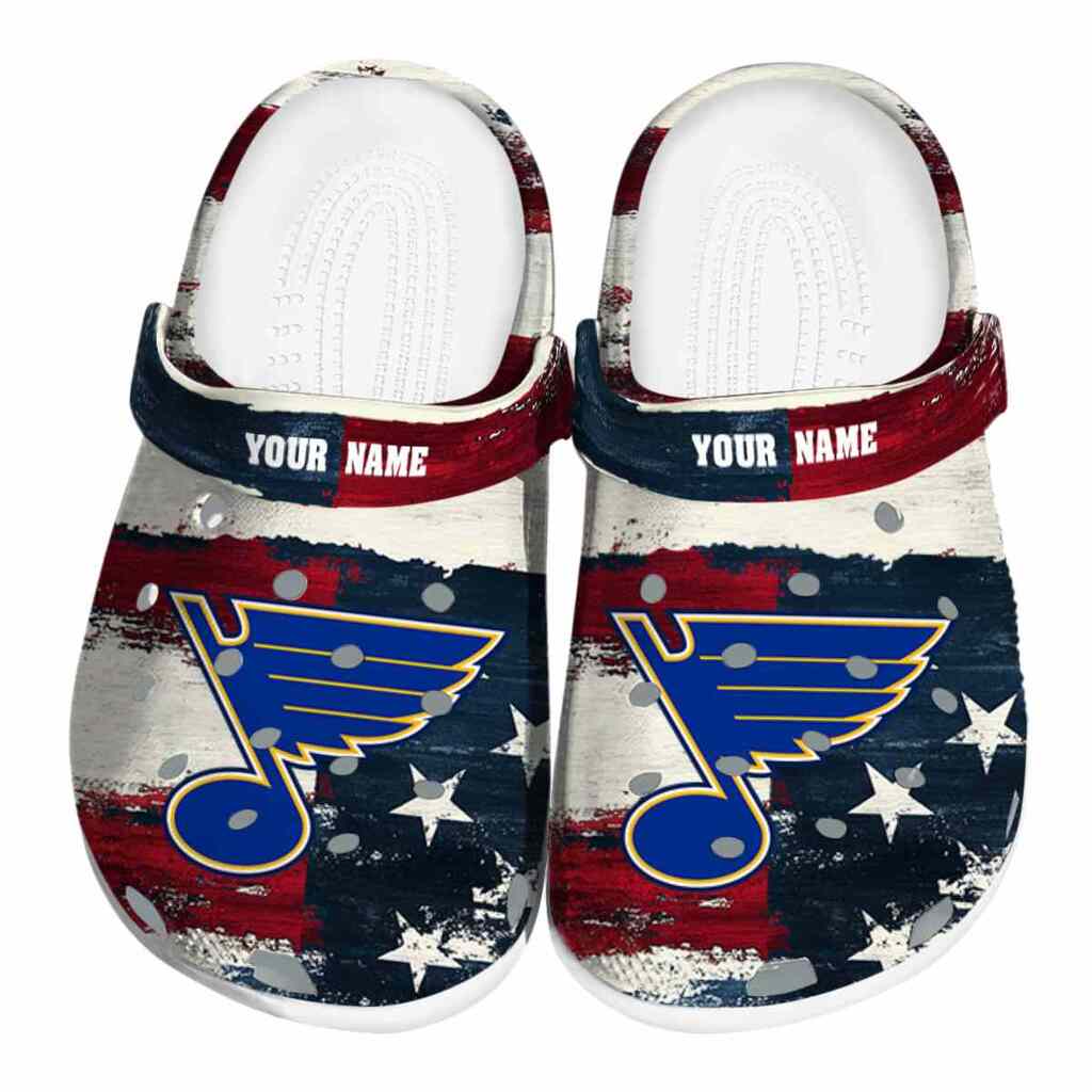 Customized St. Louis Blues Patriotic Stripes ClogTVC1801910