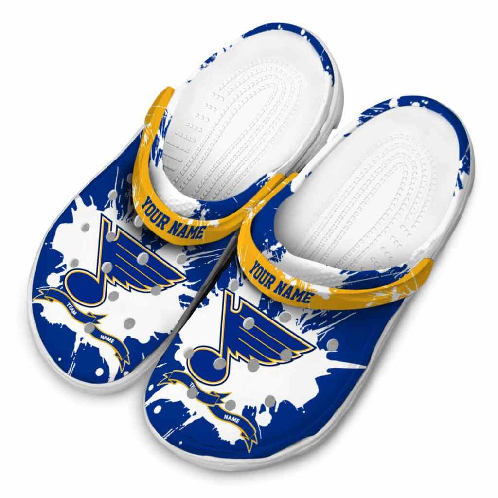 Customized St. Louis Blues Splatter Pattern ClogTVC1801908 - Image 4