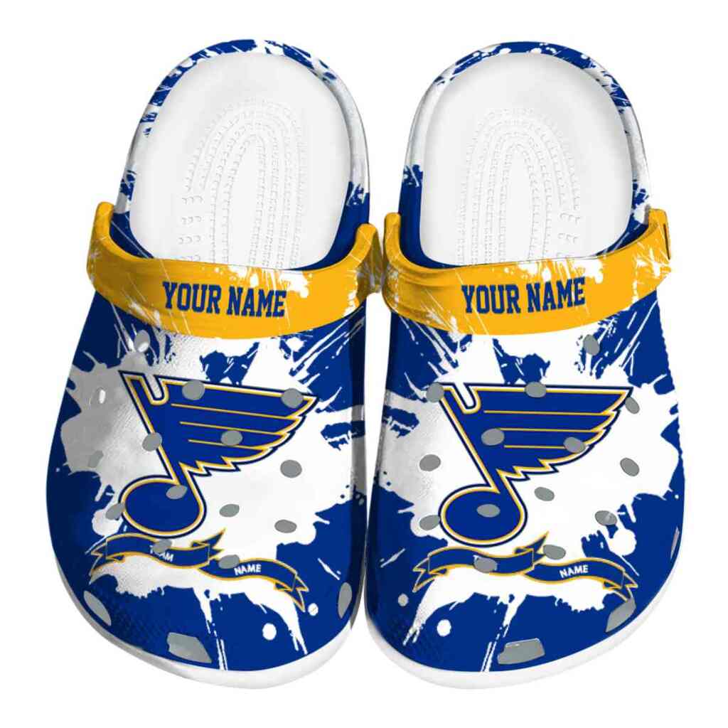 Customized St. Louis Blues Splatter Pattern ClogTVC1801908