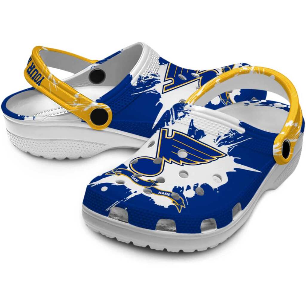 Customized St. Louis Blues Splatter Pattern ClogTVC1801908 - Image 3