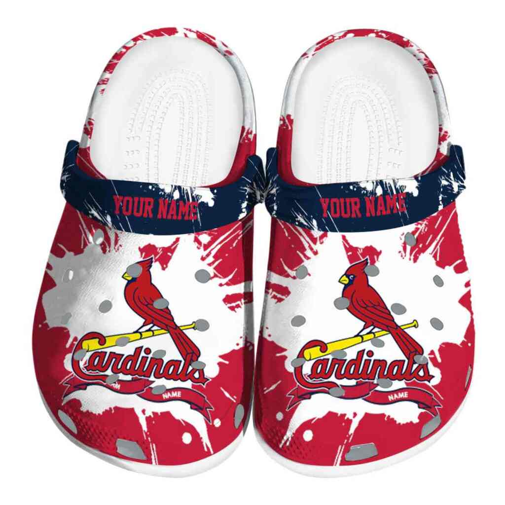 Customized St. Louis Cardinals Splatter Pattern ClogTVC180139