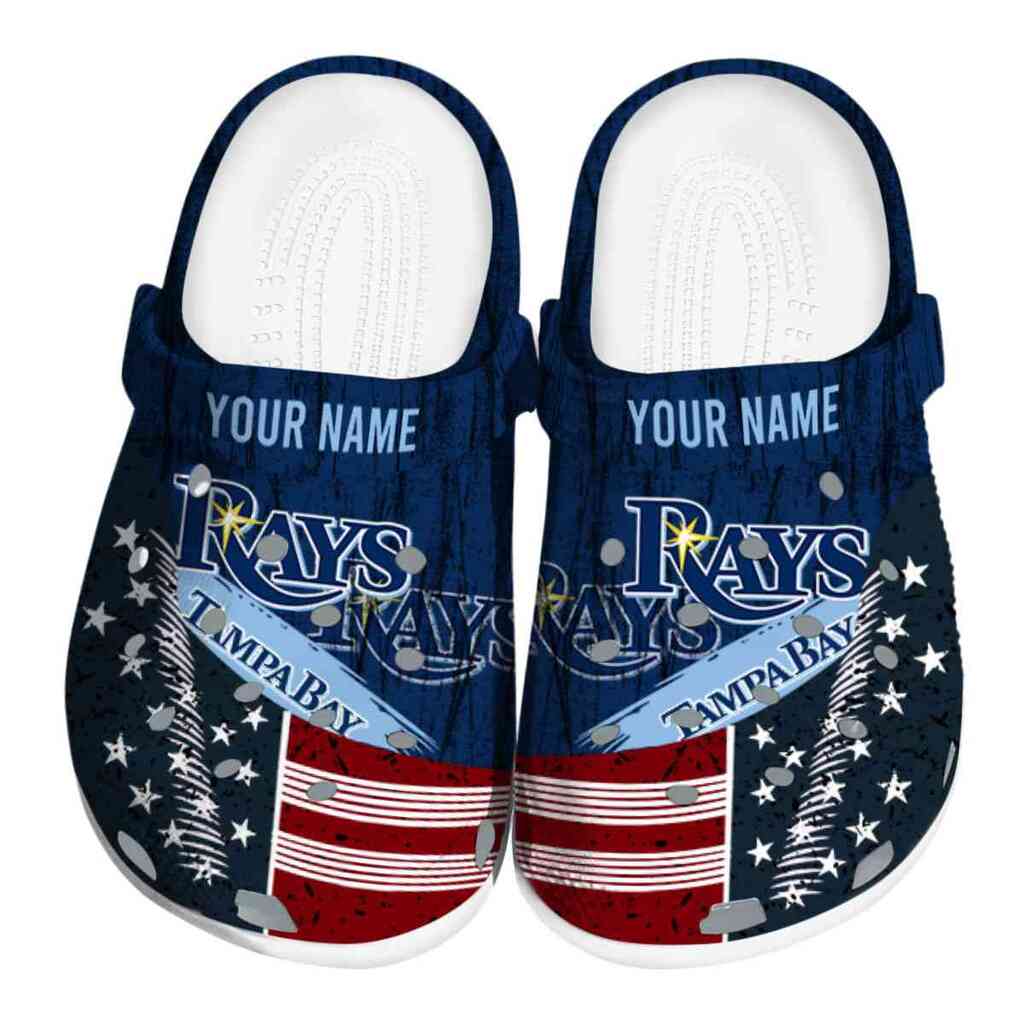 Customized Tampa Bay Rays Star-Spangled Side Pattern ClogTVC180165