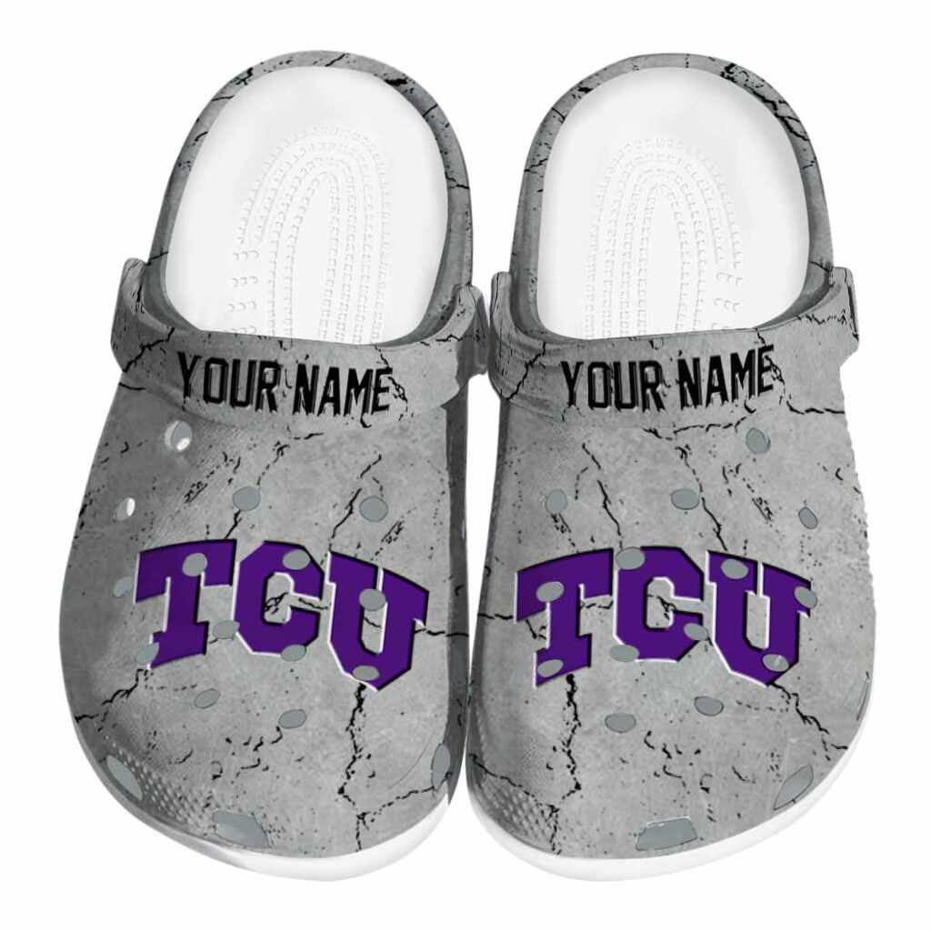 Customized TCU Horned Frogs Cracked Texture ClogTVC180169