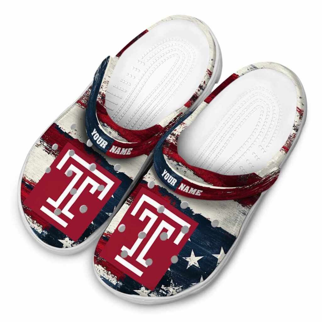 Customized Temple Owls Patriotic Stripes ClogTVC1801705 - Image 4