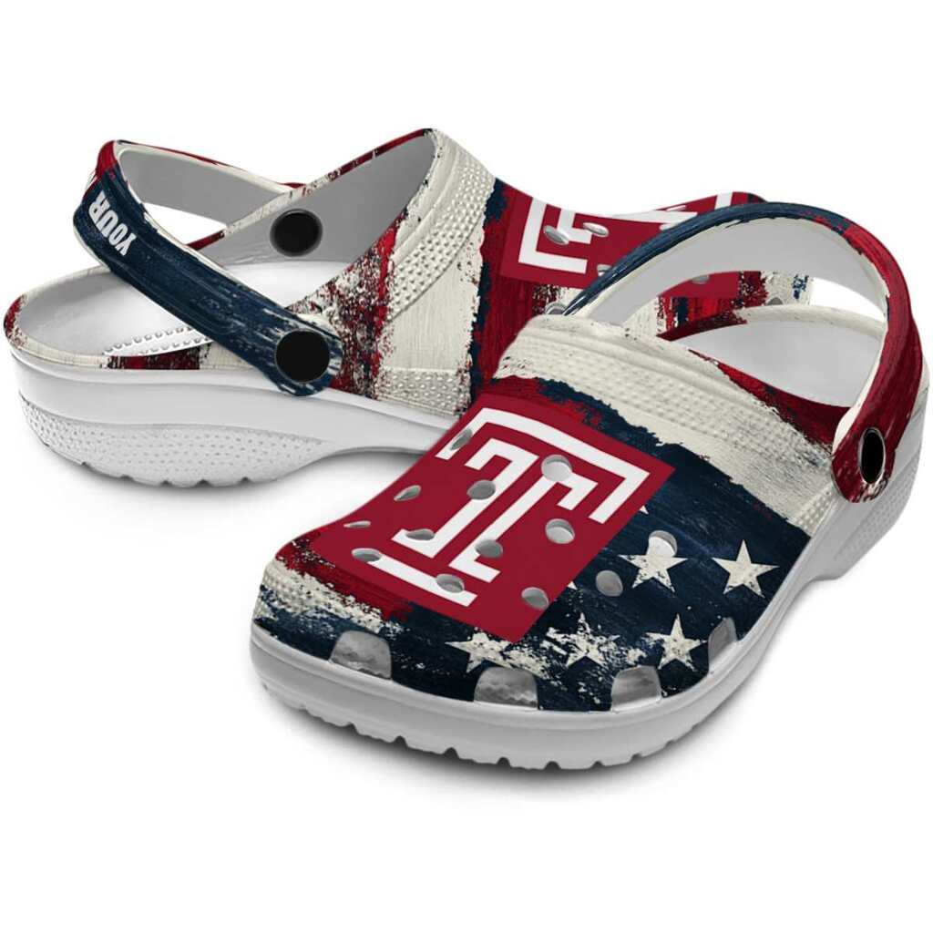 Customized Temple Owls Patriotic Stripes ClogTVC1801705 - Image 3