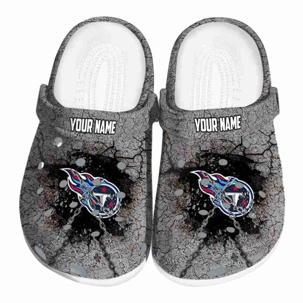 Customized Tennessee Titans Cracked Ground Texture ClogTVC1801158