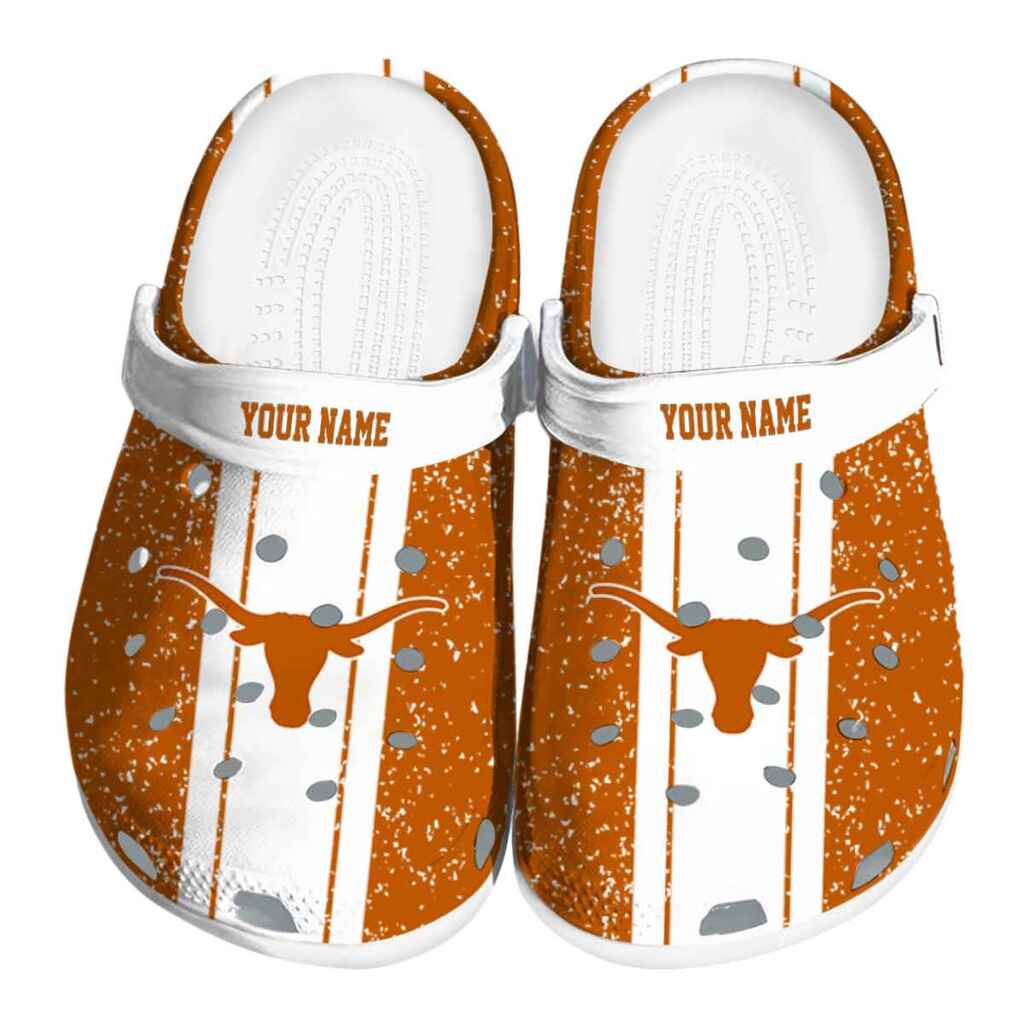 Customized Texas Longhorns Vertical Stripes ClogTVC180167