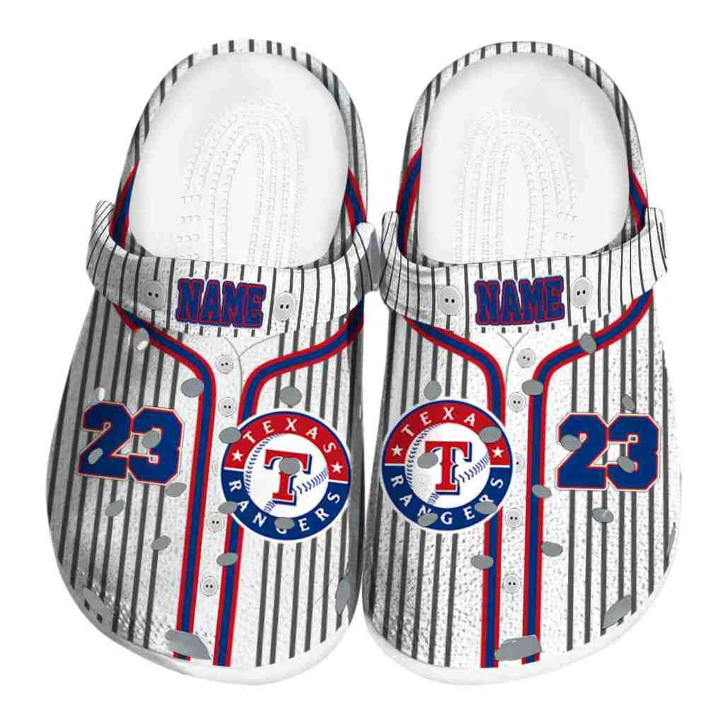 Customized Texas Rangers Pinstripe Pattern ClogTVC180156