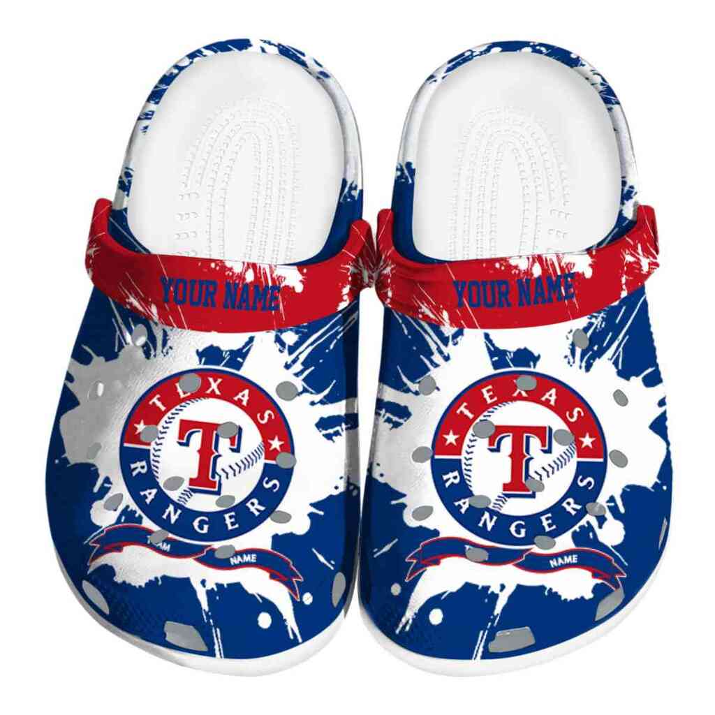 Customized Texas Rangers Splatter Pattern ClogTVC180156