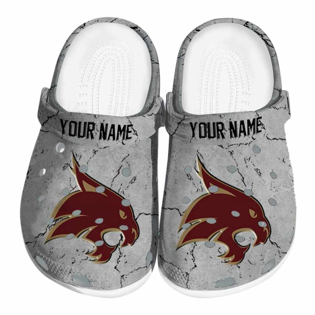 Customized Texas State Bobcats Cracked Texture ClogTVC1801794