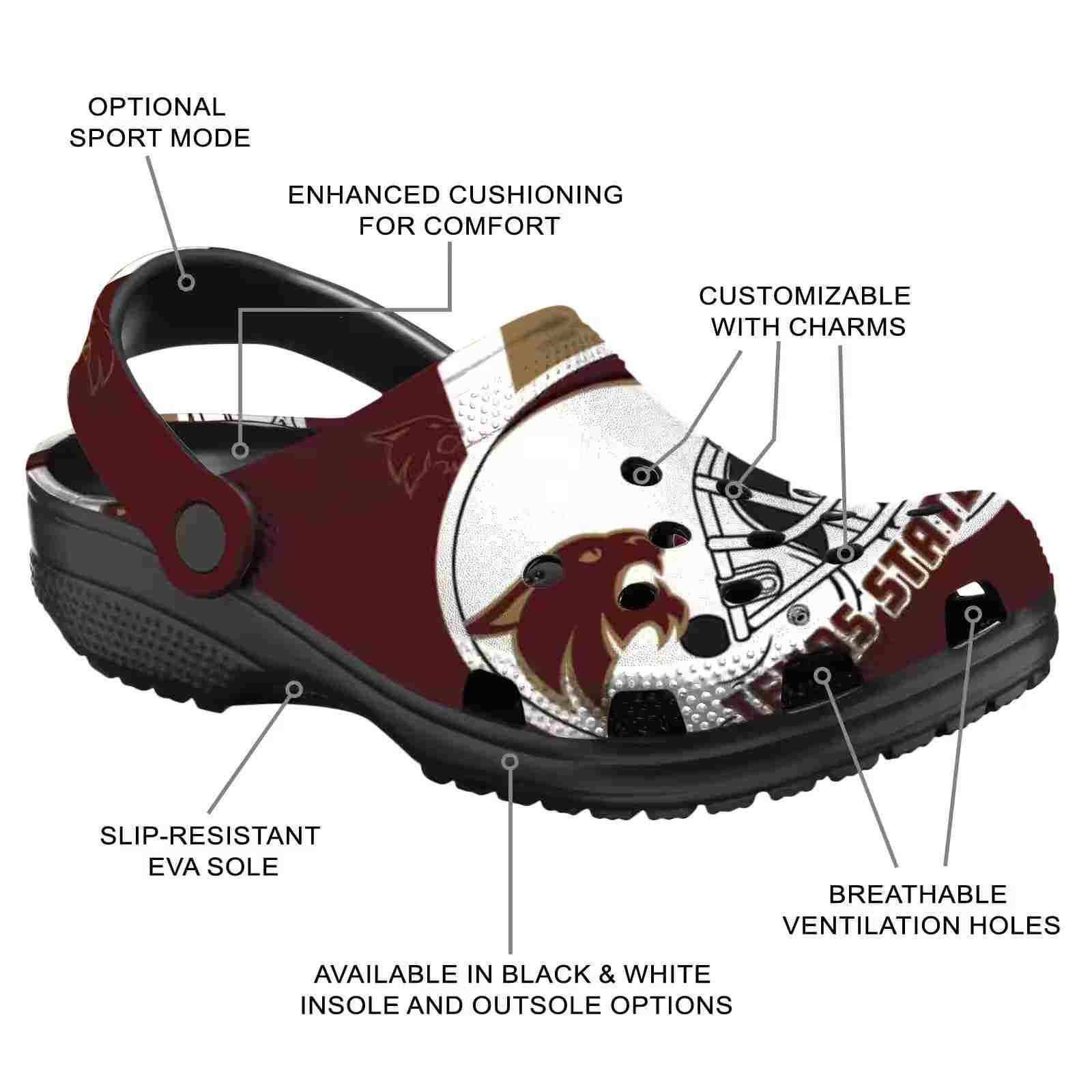 Customized Texas State Bobcats Football Helmet ClogTVC1801791 - Image 5